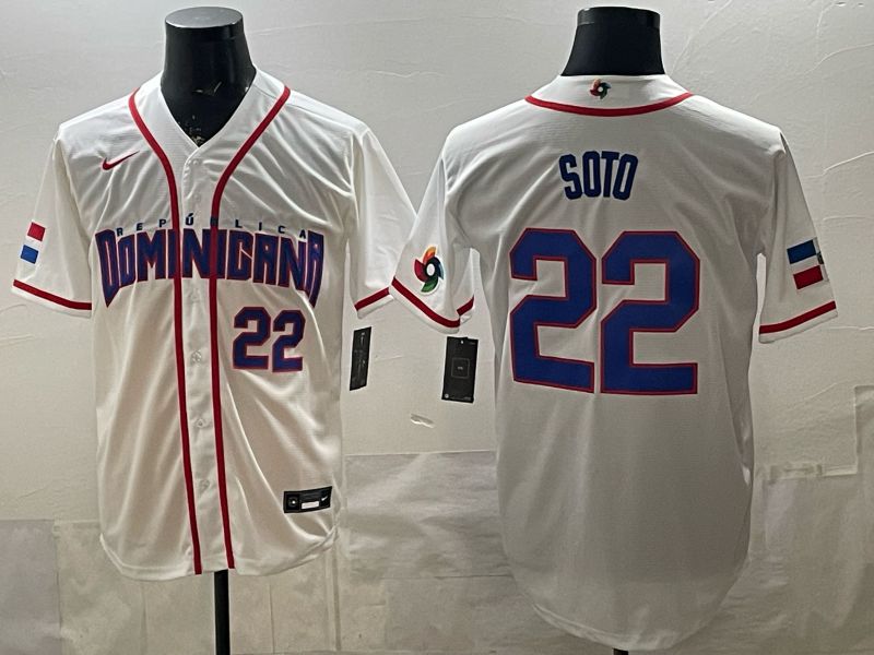 Men 2026 World Cub #22 Soto White Game Nike MLB Jersey style 006